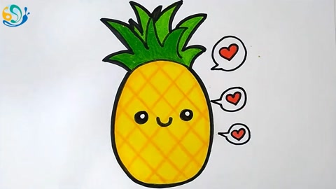 酸甜菠萝来袭,如何画其简笔画