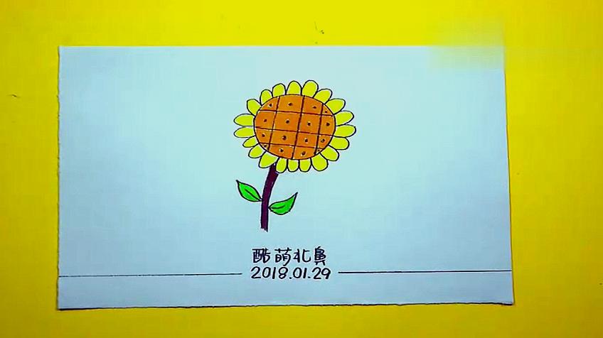 太阳花图片简笔画:漂亮的向日葵的画