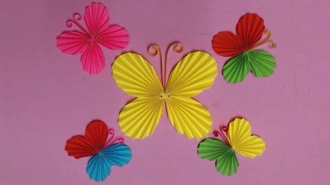 简单易学的手工折纸教程,如何用彩纸做蝴蝶,你学会了吗!