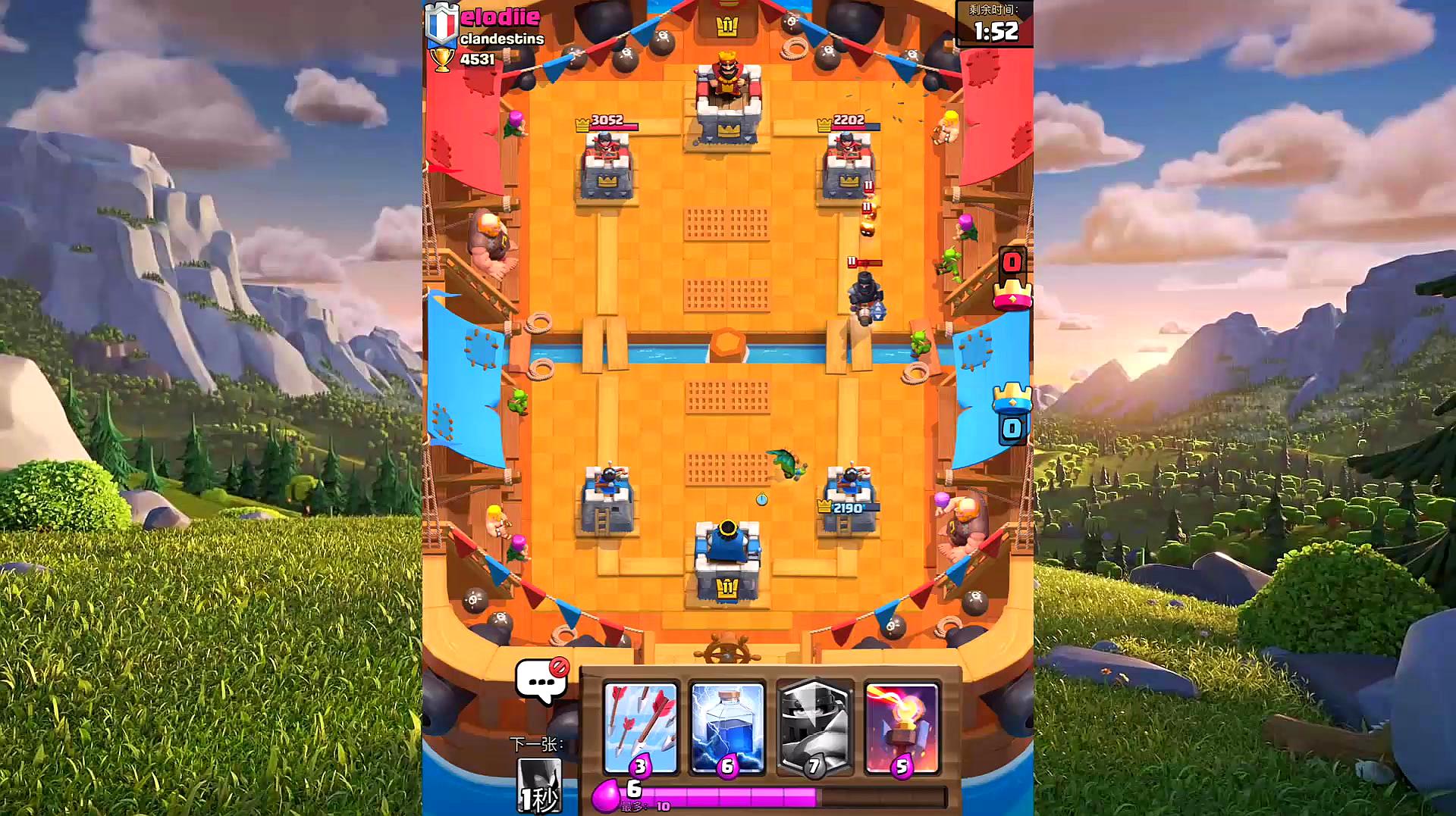 皇室战争64:敢下烈焰熔炉?看我大电收拾你