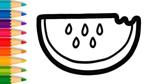 夏天吃的西瓜-美术画 服务升级打开原网页 4简单有趣的西瓜画法  02