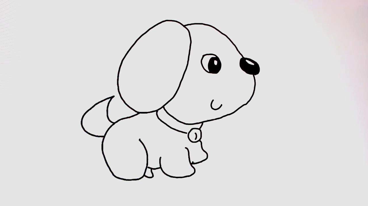 画一只简单的小狗图片