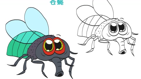 讨人厌的小苍蝇,如何画其简笔画