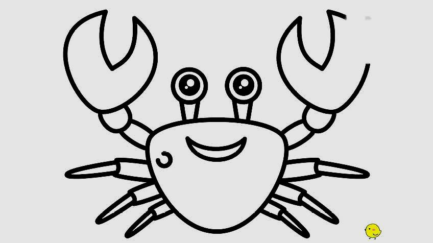 小螃蟹简笔画大全可爱图片