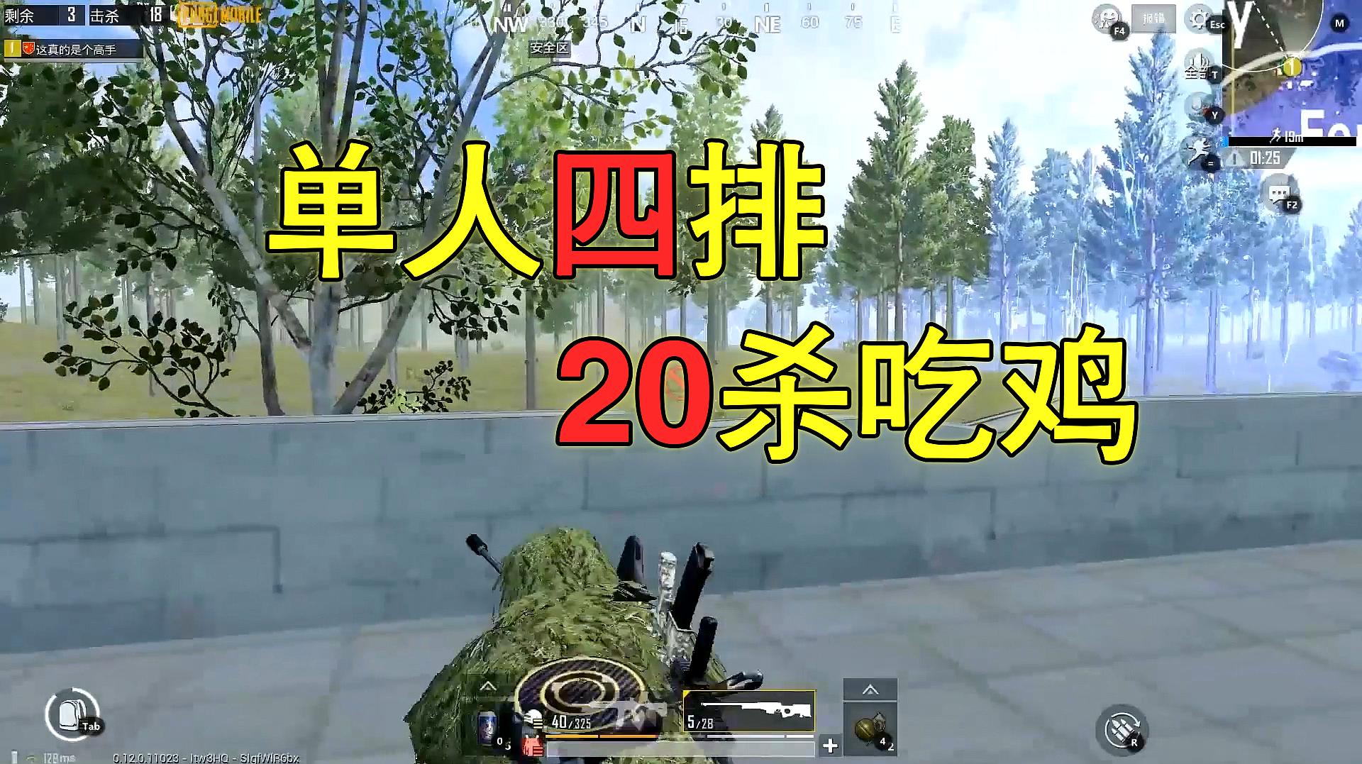 刺激战场国际服:单人四排20杀吃鸡