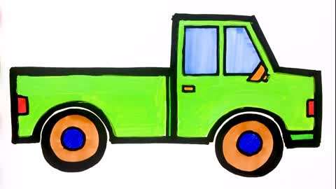 教你画工程车,儿童简笔画教学 5简单好看的卡车画法  02:18  来源:爱