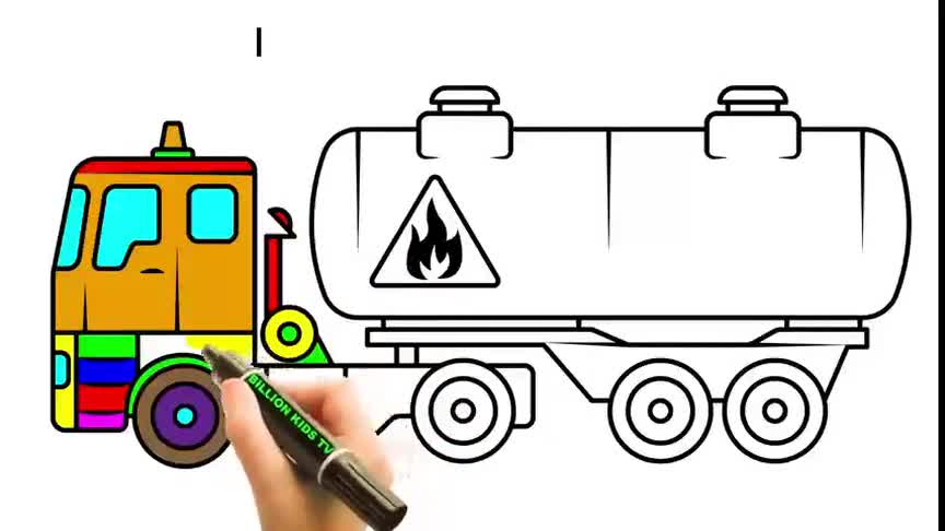 可爱罐车的画法  03:17  来源:好看视频-儿童简笔画:可爱油罐车简笔画