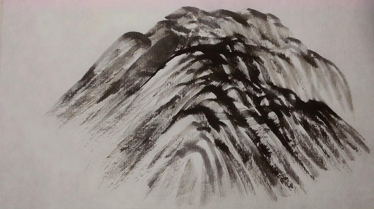 传统国画山石技法:乱柴皴画法,自学收藏