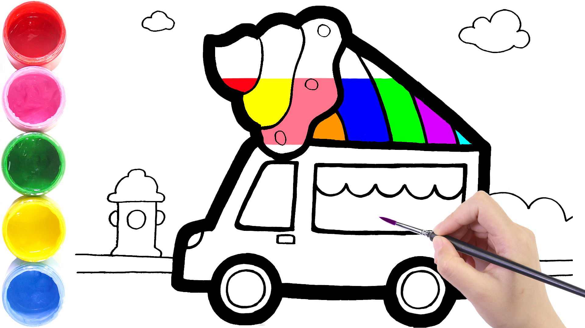 可爱冰淇淋车,简单来绘画