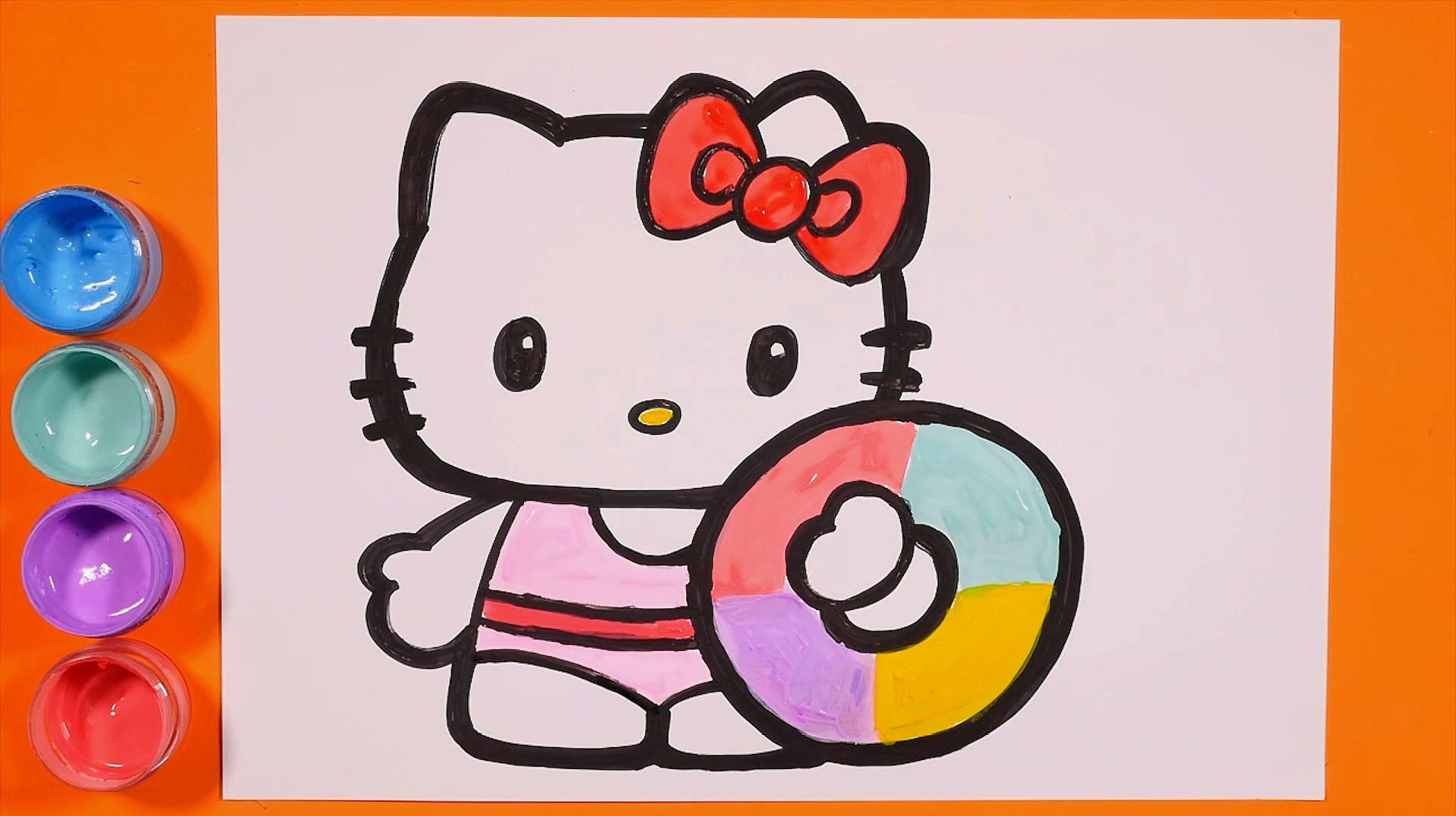 kitty猫的画法和颜色图片