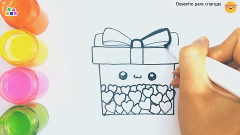 漂亮礼物盒,简单画一画