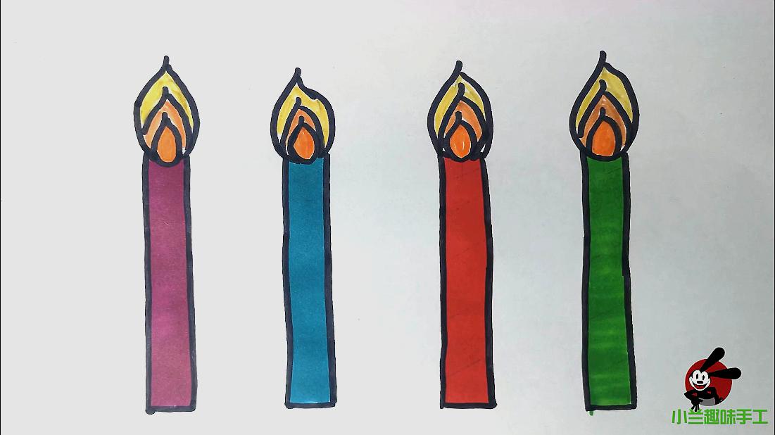 蜡烛简笔画涂色图片