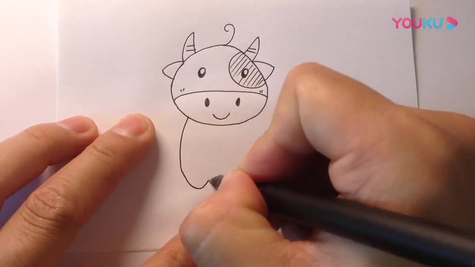 可爱小动物简笔画.小奶牛