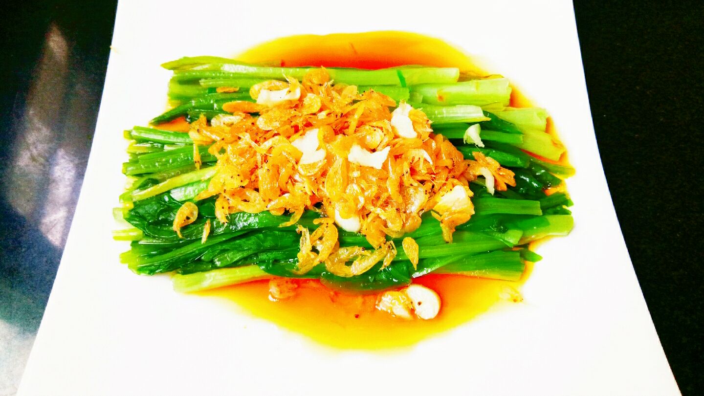 油菜炒虾皮图片