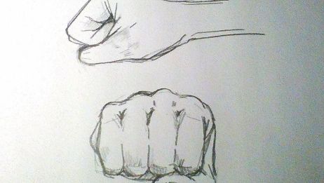 手部教程 教你如何画拳头的侧面和正面 超简单 原倍速 爱言情