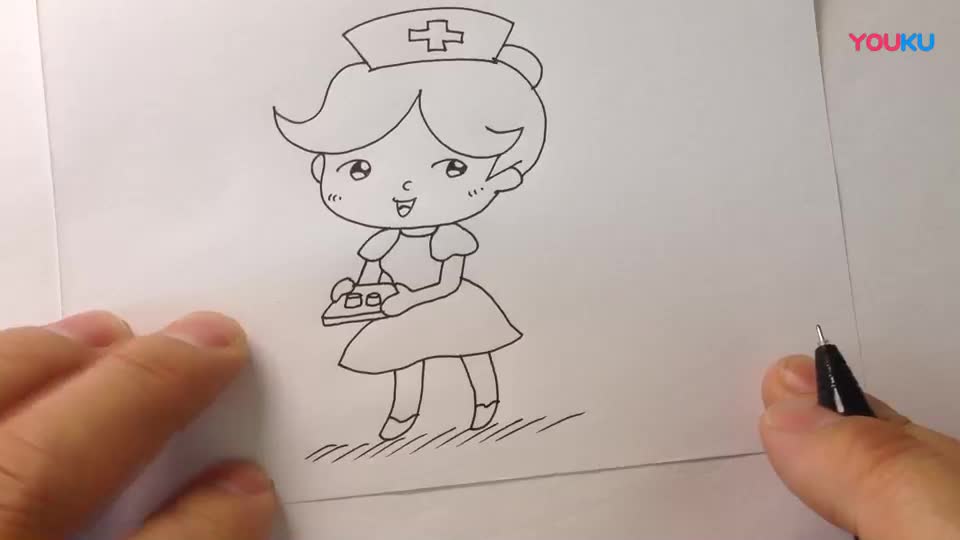 护士节祝福.护士简笔画