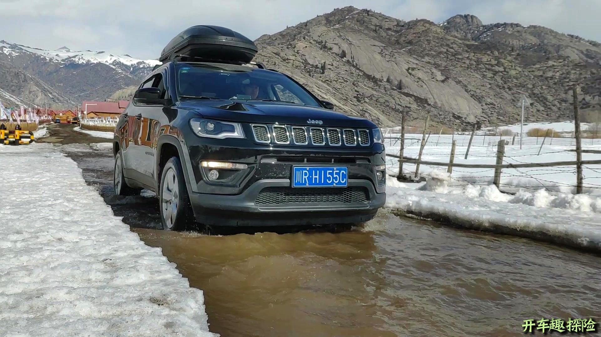 自驾新疆没防滑链冰上开车,从水里冲上冰路那刻,才懂四驱多重要
