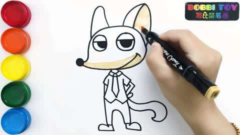 聪明宝宝学画画,方块熊简笔画