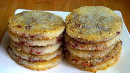 糯米饼最好吃的做法,锅里一蒸一烙,香甜软糯,孩子天天吃不够