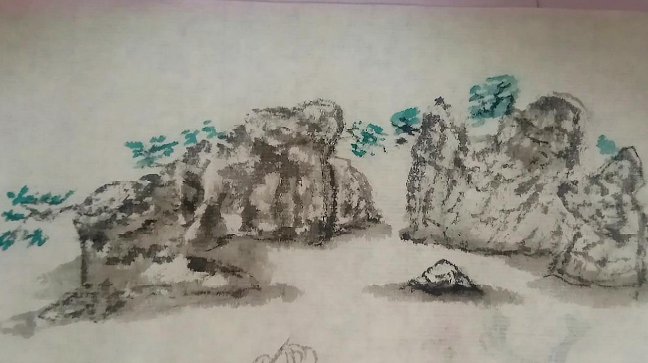 山水盆景:荆南春早松枝绿