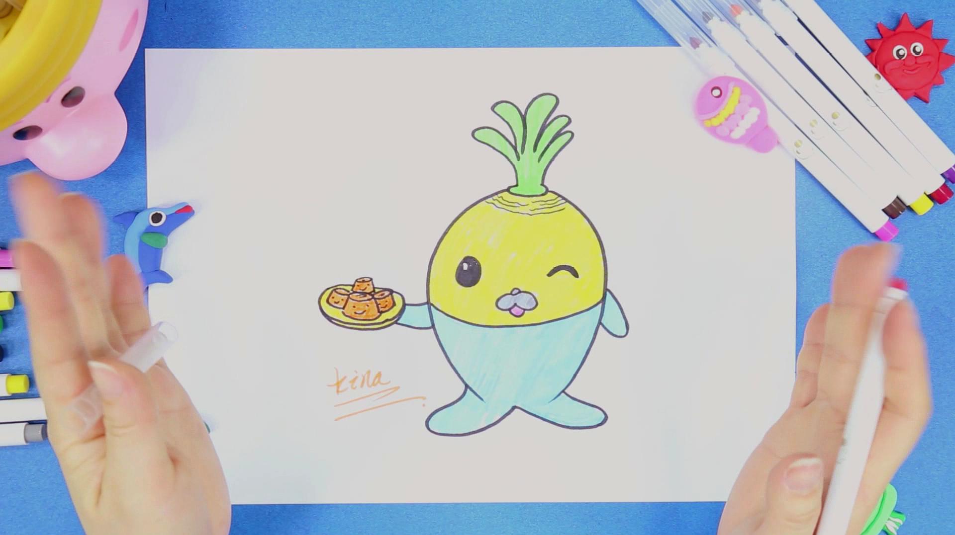 亲宝儿童画:海底小纵队小萝卜宝宝简易简笔画