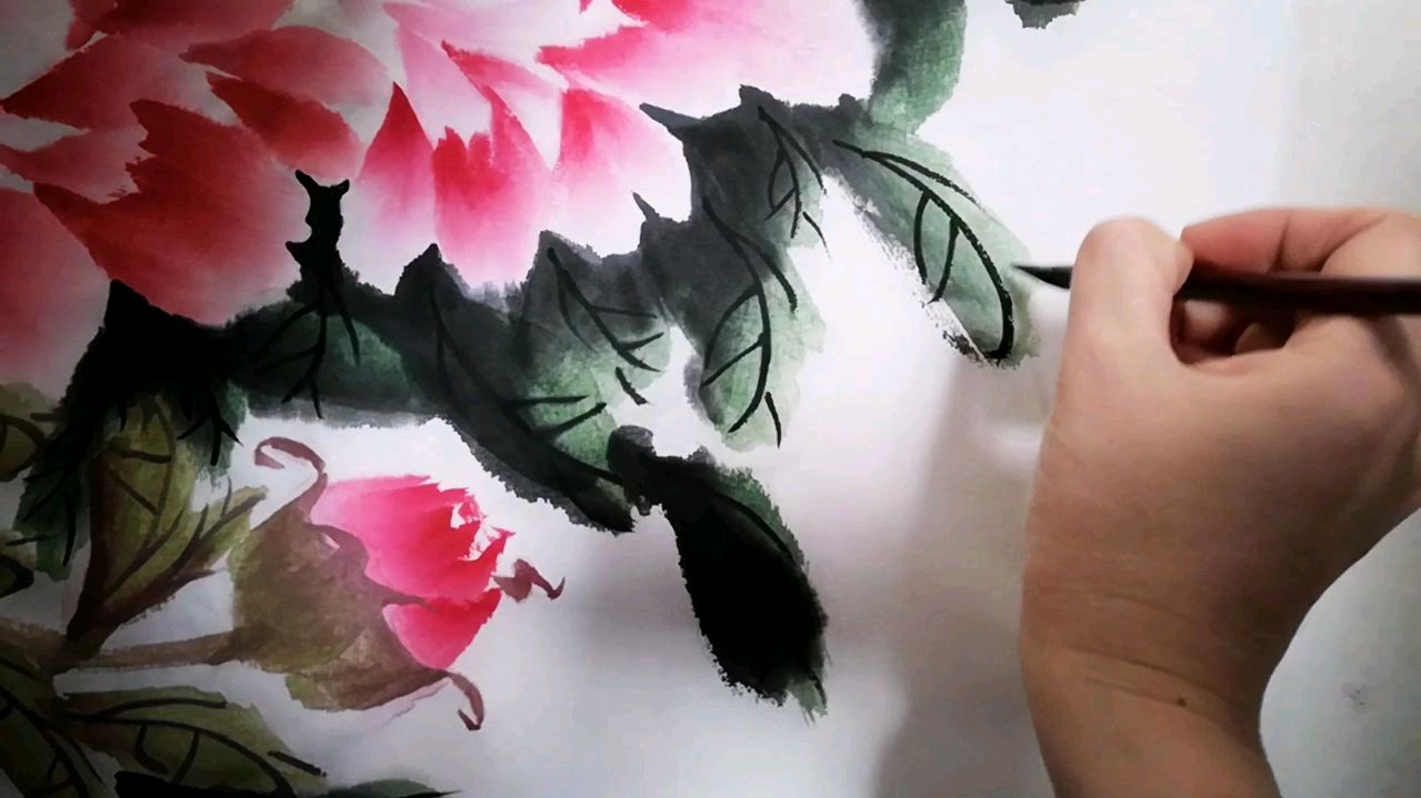 好看视频-美协会员教给你如何画好一朵牡丹花 举一反三完成整幅作品