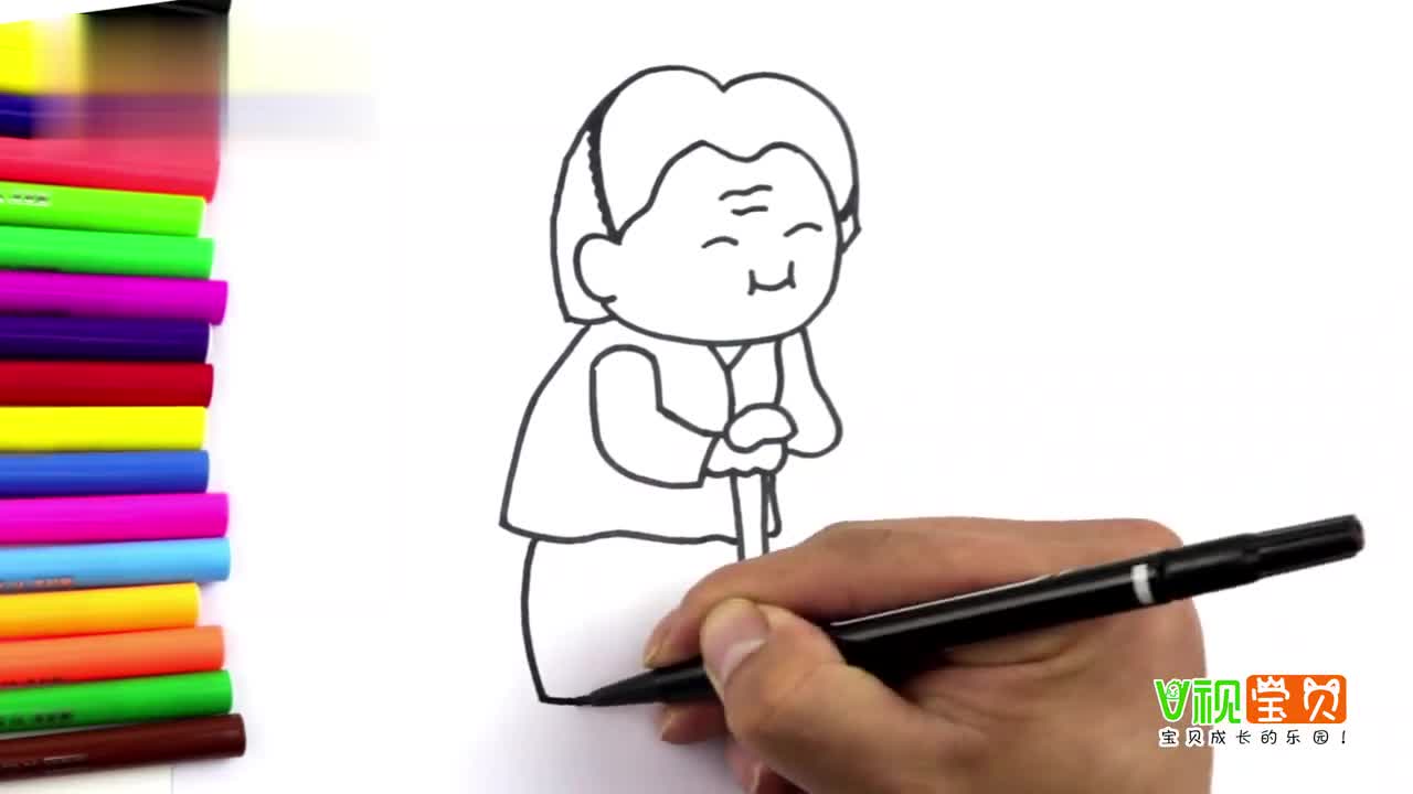 奶奶的简笔画怎么画