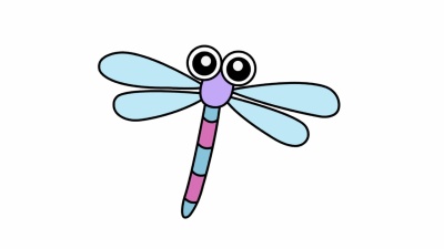 美术简笔画学习:可爱的小蜻蜓简笔画绘画技巧,带宝宝一分钟学会