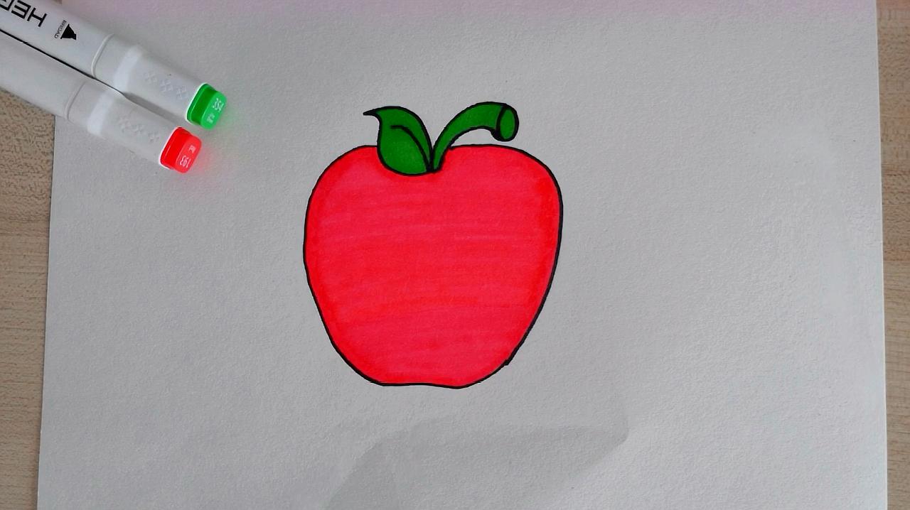 少儿简笔画—大苹果!