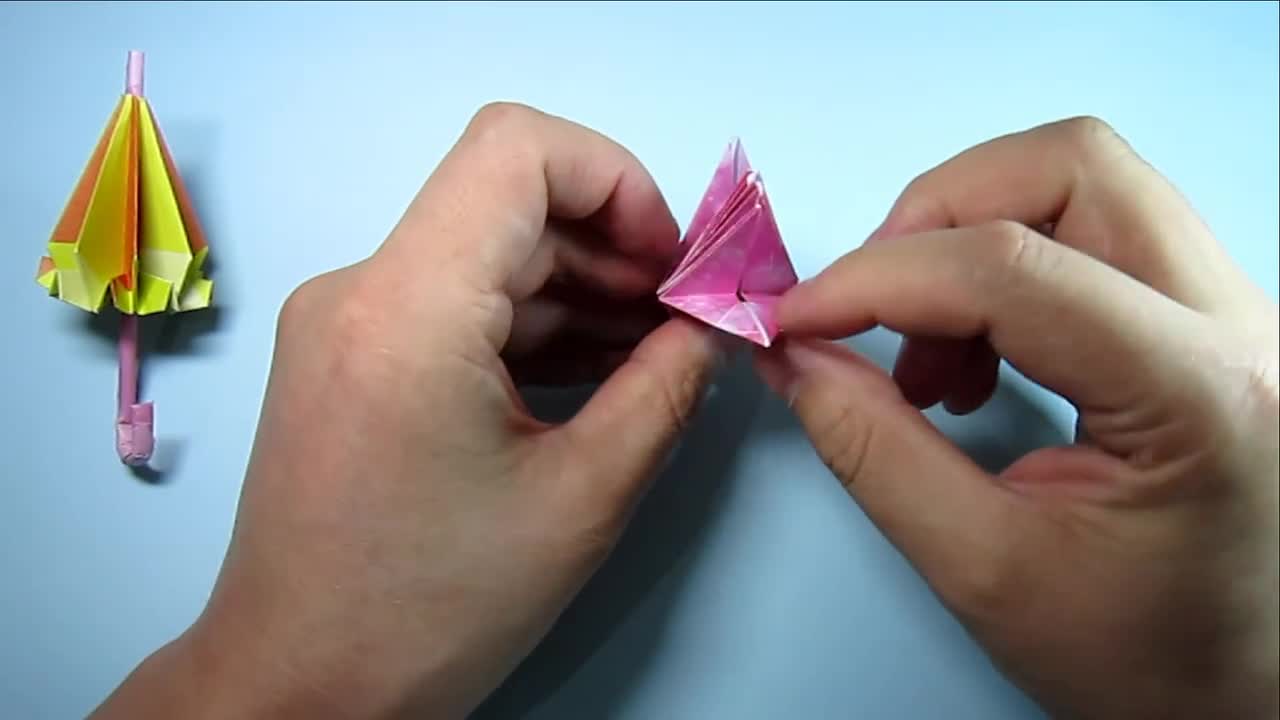 的雨伞,折纸教程一步一步教,创意diy折纸秀艺术 服务升级 3手工折伞