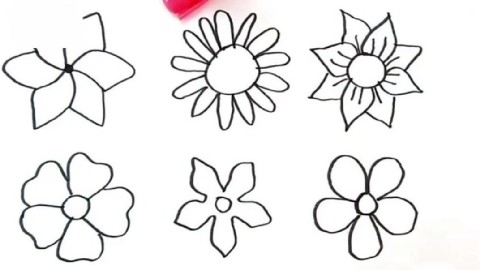 花朵亲子简笔画,创造出缤纷的世界