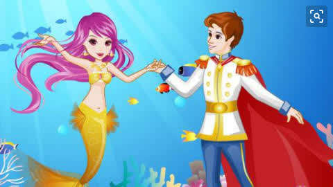美人鱼爱漂亮系列游戏 :美人鱼公主和王子海边嬉戏 美丽的美人鱼公主