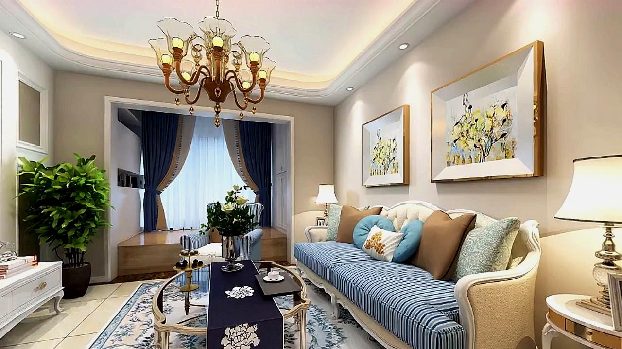 110平米欧式风格,客厅温馨浪漫,软装搭配与众不同朋友都夸好看