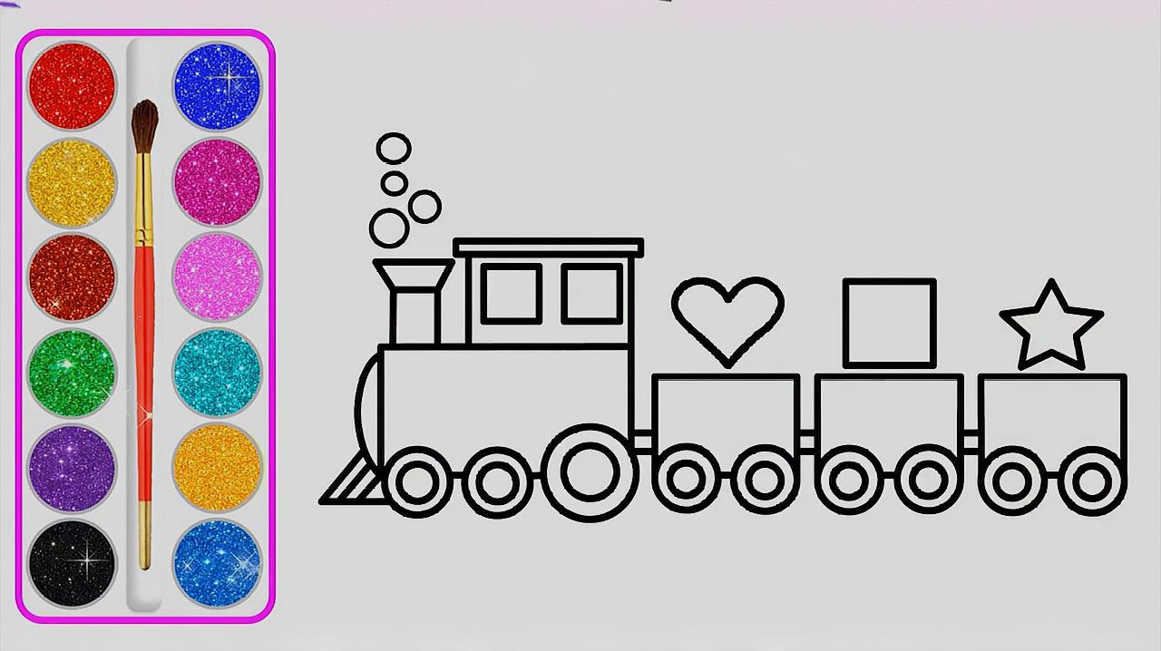 育儿简笔画:今天画一个玩具火车,宝宝肯定很喜欢!