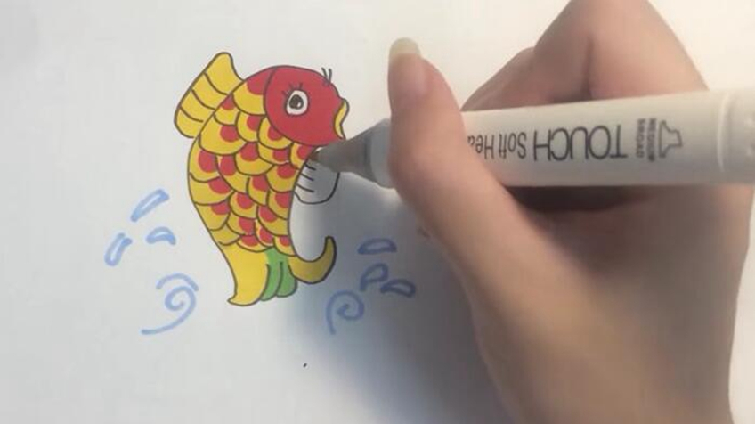 简笔画教你怎样画鱼,是不是很简单