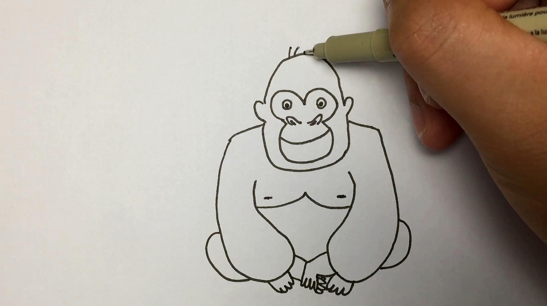 怎么画可爱的猩猩?