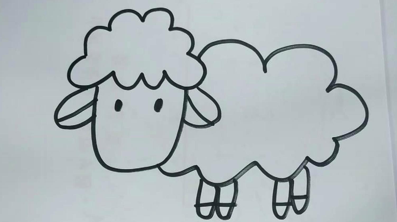 幼儿园简笔画教程,小绵羊居然这么简单,赶紧get吧