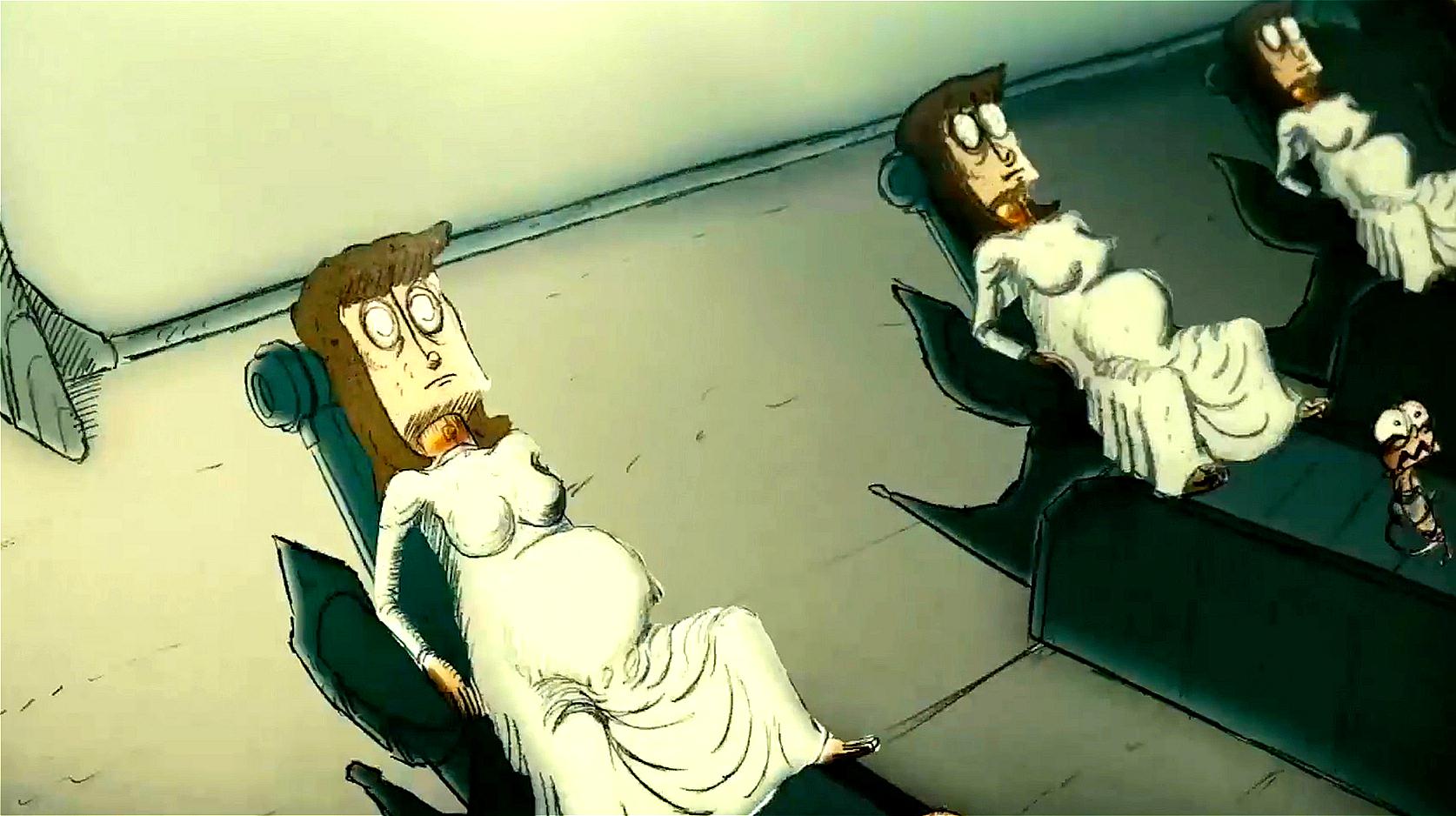 讽刺现实动画,未来世界,女人批量生产孩子,优秀会奖励金项圈