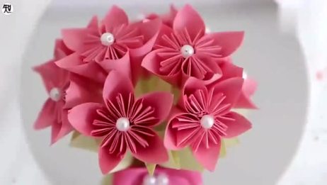 3d纸花和立体纸花瓶 创意折纸剪纸 制作很简单 爱言情