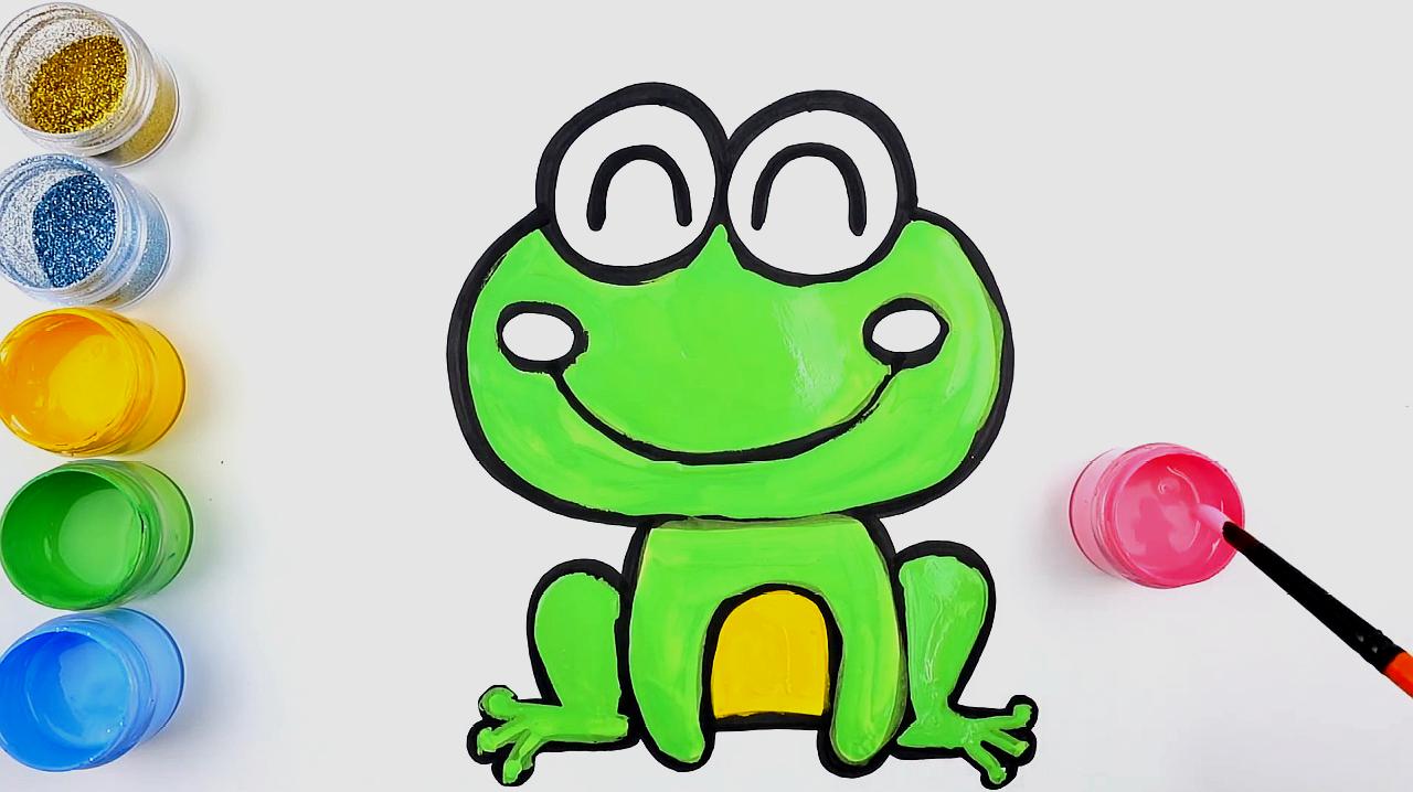 简易画教你怎么画青蛙跟涂颜色,跟着一起学起来吧!