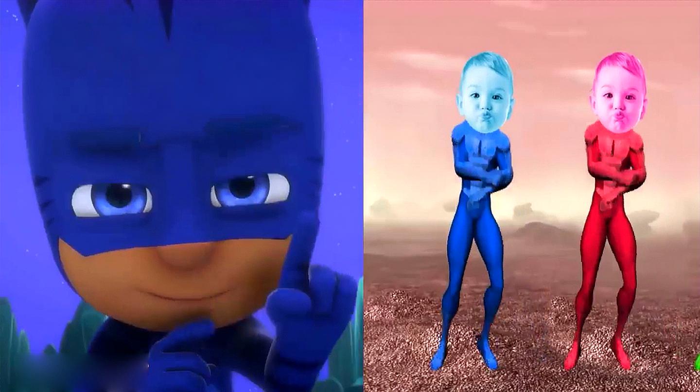 外星青蛙人戴上了可爱宝宝的头像,少儿认识颜色