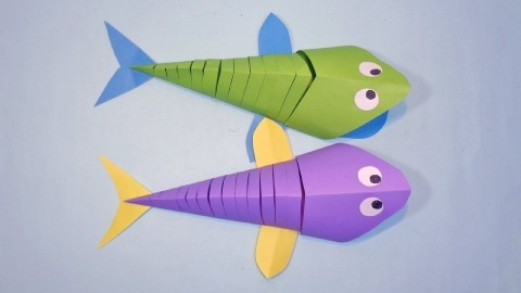 幼兒園手工教程,教你如何製作3d紙魚.