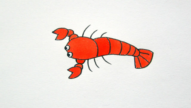 儿童简笔画小龙虾, 1分钟让孩子学会画出简单龙虾