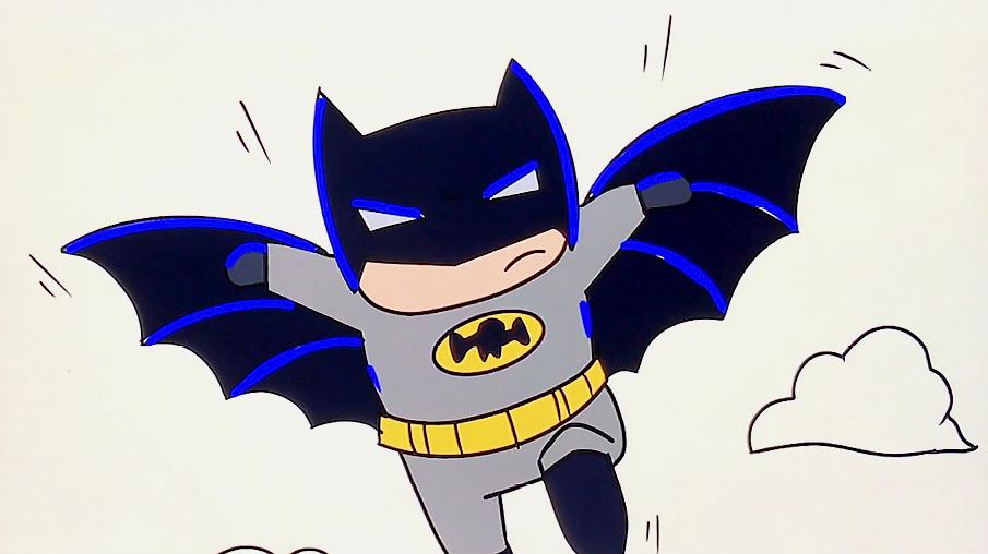 板绘:画一幅卡通蝙蝠侠,方法简单易学,画画过程完整