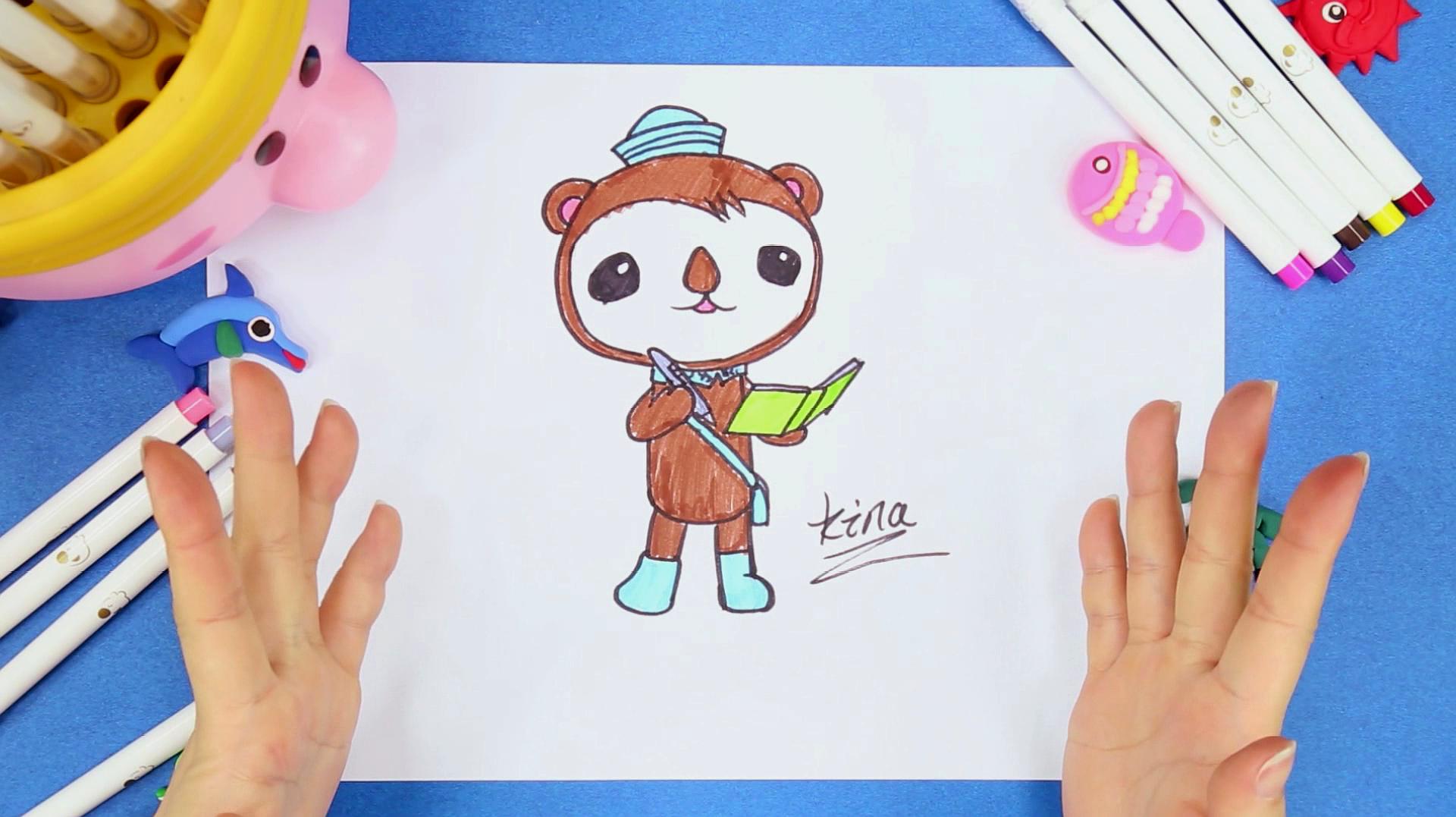 亲宝儿童画:海底小纵队谢灵通卡通人物简笔画