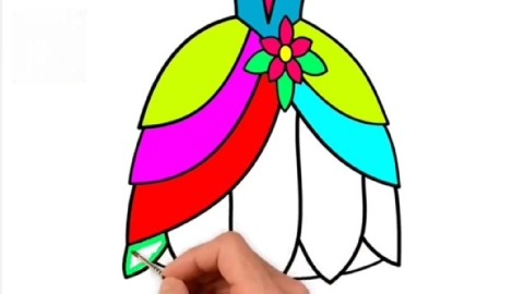 亲子简笔画:画画豆瓣花裙子