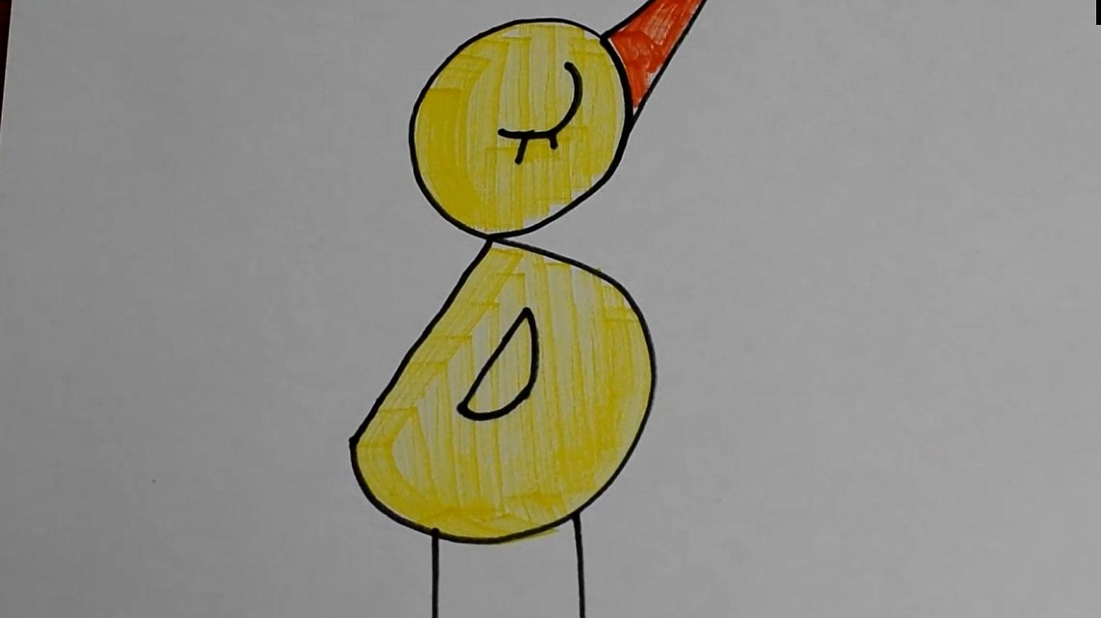 幼儿简笔画,用字母s画出小鸡宝宝,儿童绘画教程